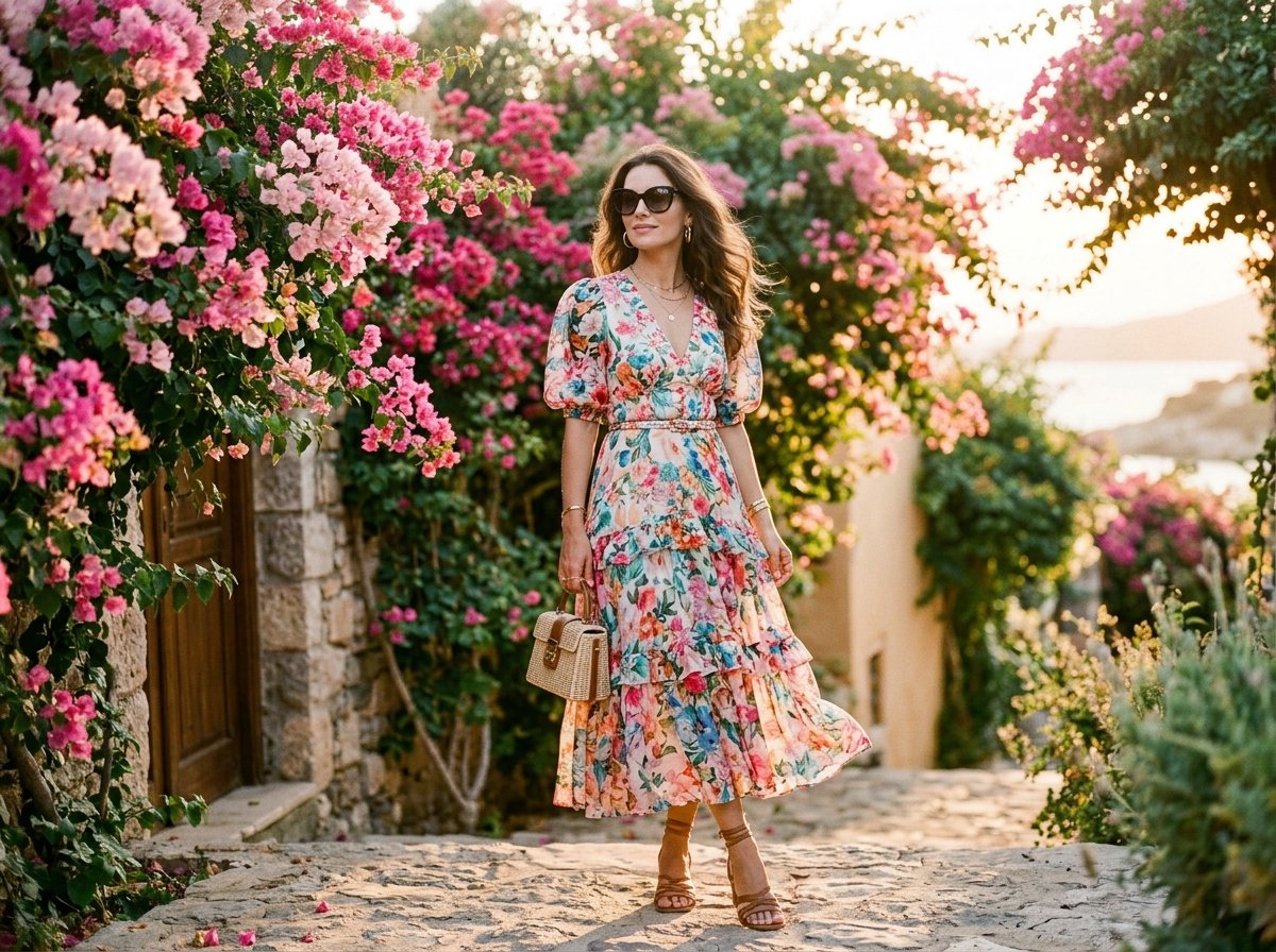 New Season Vibes Floral Dress Model